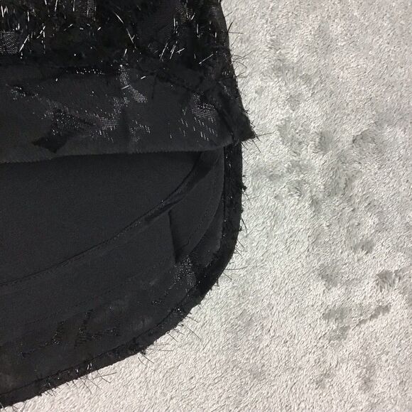 Halogen Women’s Small Black Eyelash Textured Sleeveless Blouse Top - Picture 3 of 15